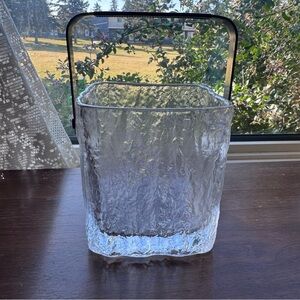 vintage Hoya Glacier ice bucket with a stainless steel handle